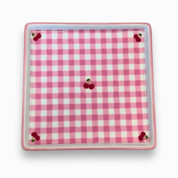 Bandeja Quadrada Cereja 19X19cm - Ce Porcelanas Bandeja Quadrada Cereja 19X19cm - Ce Porcelanas